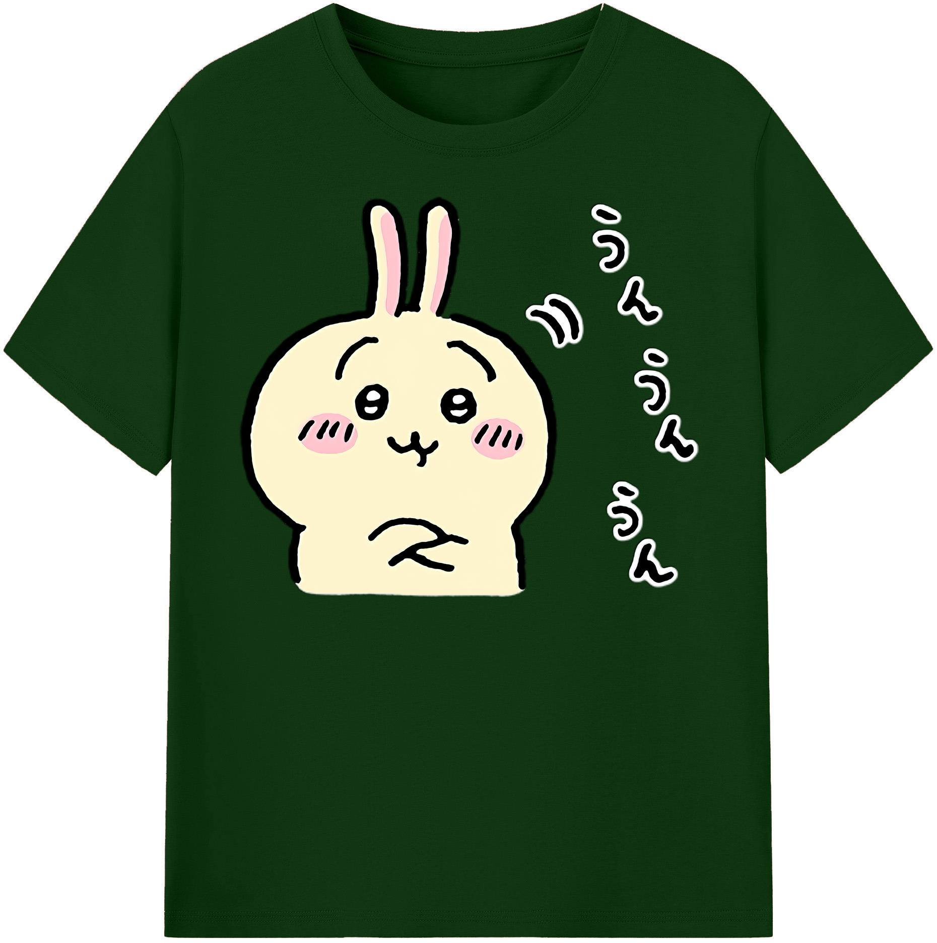 （画像用） ちいかわ うさぎ Chii-kawa usagi 綿100％半袖Tシャツ（フロントプリント）